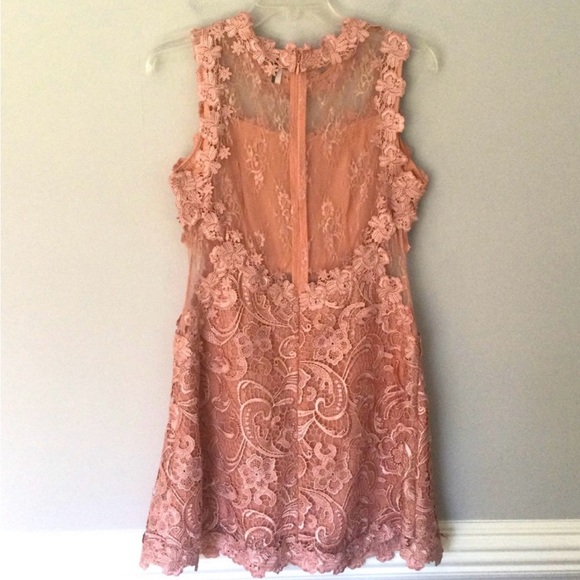 Top shop Lace Dress in Blush Pink/Peach - Picture 4 of 6
